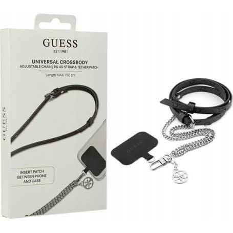 Cordon universel avec chaîne longueur max 150 cm GUESS – Noir