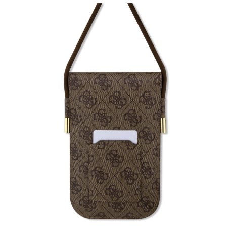 Pochette pour téléphone portable 4G Cord Script Guess – Marron