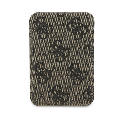 Coque portefeuille iPhone avec emplacement cartes et support MagSafe GUESS – Marron