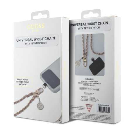 Chaîne universelle Saffiano avec charme longueur max 15 cm GUESS – Rose