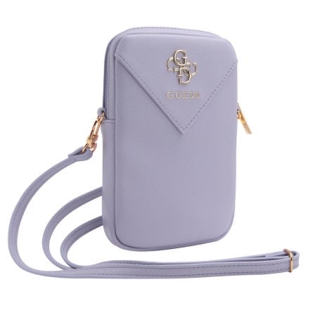 Pochette pour téléphone portable Zip PU Triangle 4G Guess – Violet